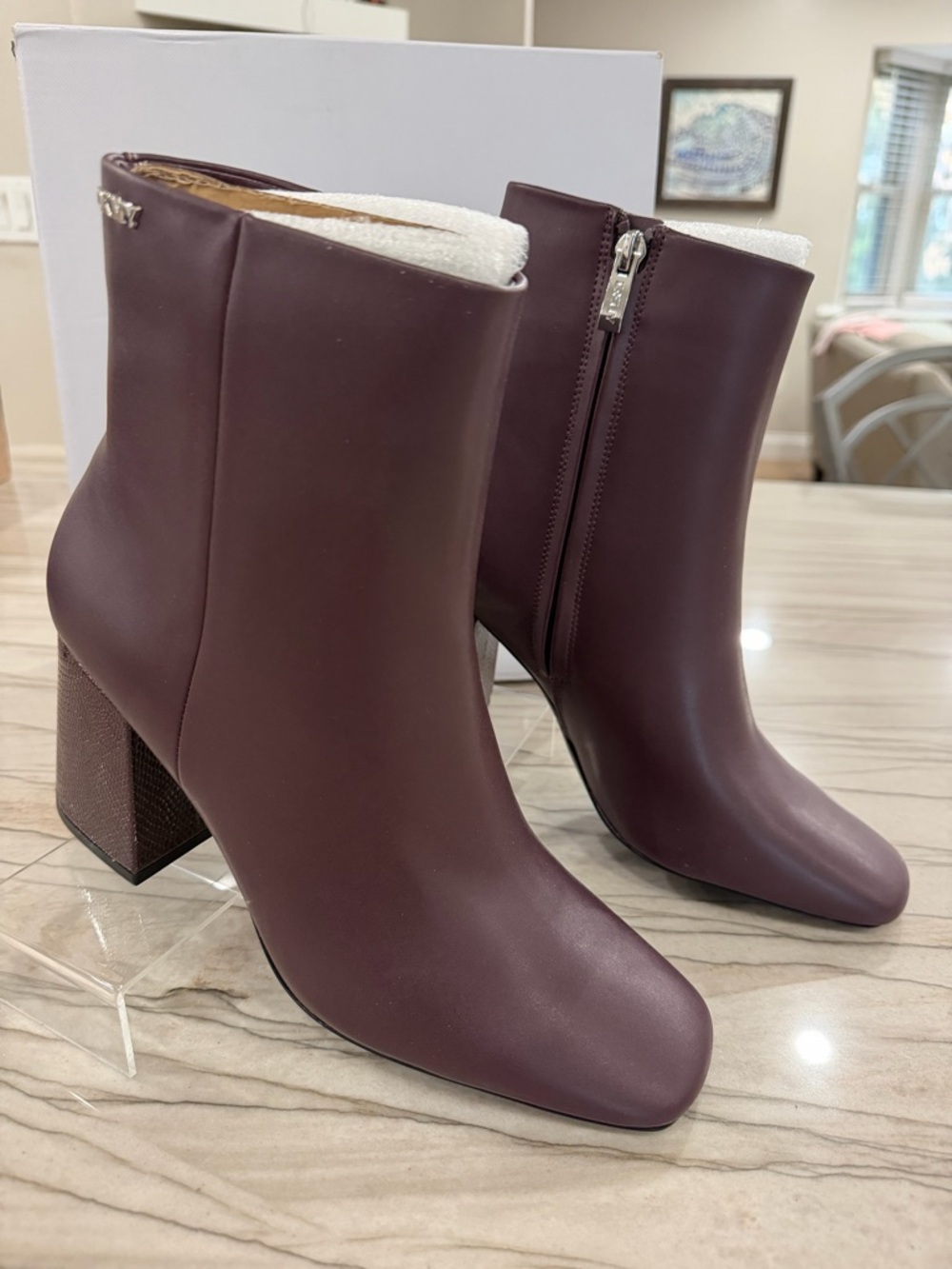 DKNY Block Heel Ankle Boots